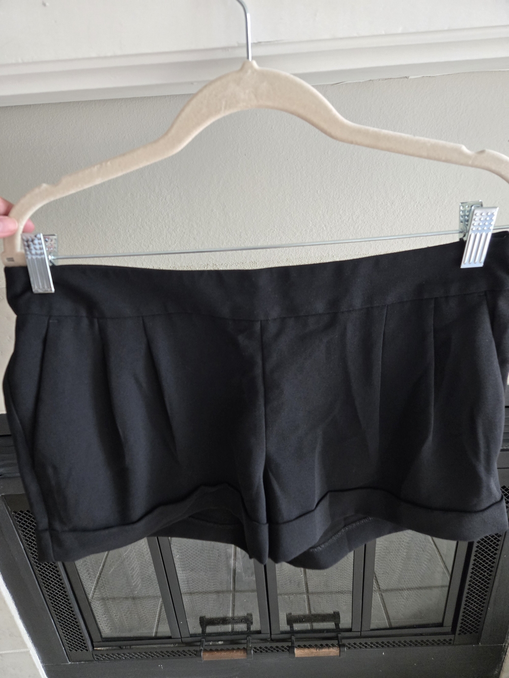 Express Black High-Rise Pleated Shorts